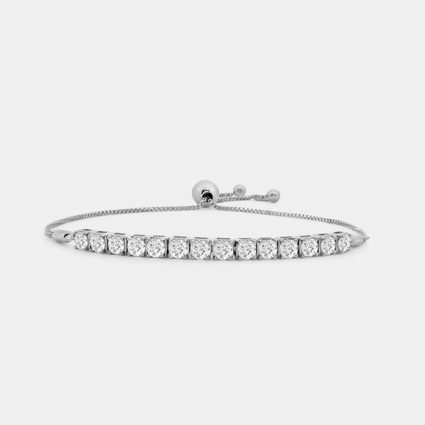 2 Carat Lab-Grown Diamond Square-Set Bolo Bracelet — GILDED New York
