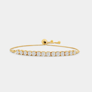 Gilded 2 Carat Lab-Grown Diamond Square-Set Bolo Bracelet