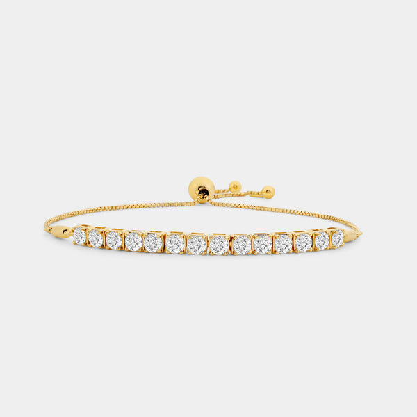 2 Carat Lab-Grown Diamond Square-Set Bolo Bracelet — GILDED New York