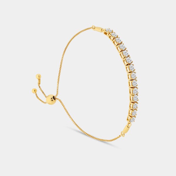 2 Carat Lab-Grown Diamond Square-Set Bolo Bracelet — GILDED New York