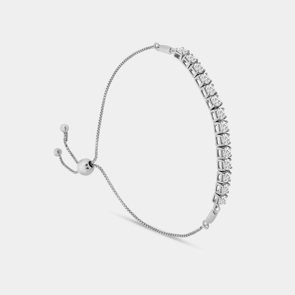 2 Carat Lab-Grown Diamond Square-Set Bolo Bracelet — GILDED New York