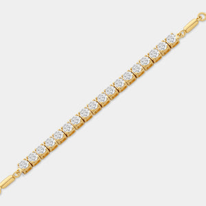 Gilded 2 Carat Lab-Grown Diamond Square-Set Bolo Bracelet