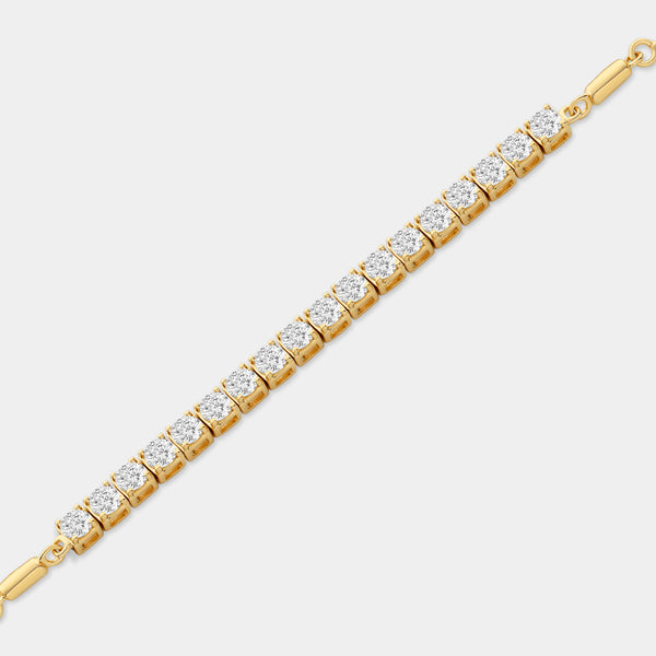 2 Carat Lab-Grown Diamond Square-Set Bolo Bracelet — GILDED New York