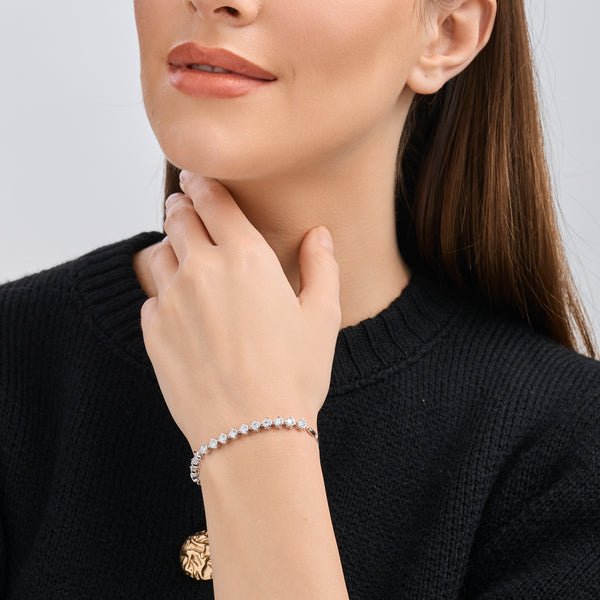 2 Carat Lab-Grown Diamond Half-Bezel Bolo Bracelet — GILDED New York