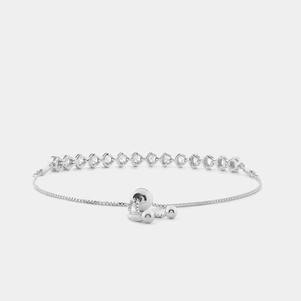 2 Carat Lab-Grown Diamond Half-Bezel Bolo Bracelet — GILDED New York