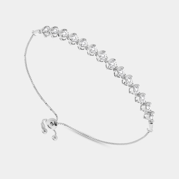 2 Carat Lab-Grown Diamond Half-Bezel Bolo Bracelet — GILDED New York