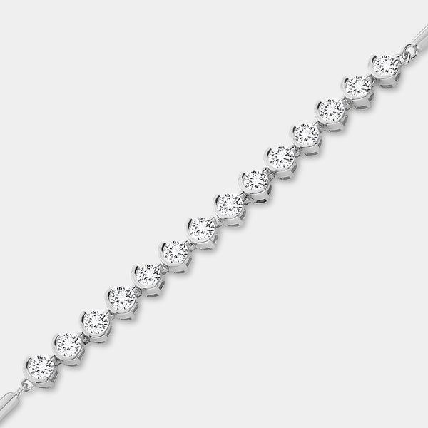 2 Carat Lab-Grown Diamond Half-Bezel Bolo Bracelet — GILDED New York