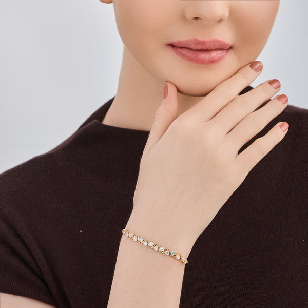 2 Carat Lab-Grown Diamond V-Set Bolo Bracelet — GILDED New York