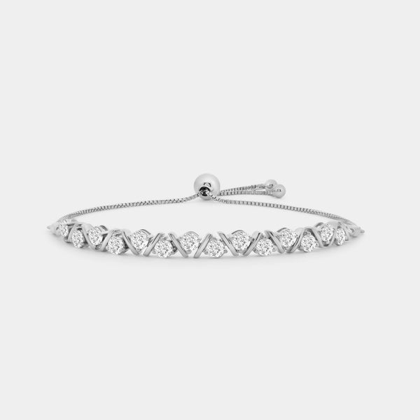2 Carat Lab-Grown Diamond V-Set Bolo Bracelet — GILDED New York