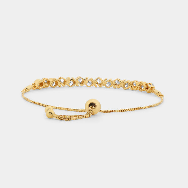 2 Carat Lab-Grown Diamond V-Set Bolo Bracelet — GILDED New York