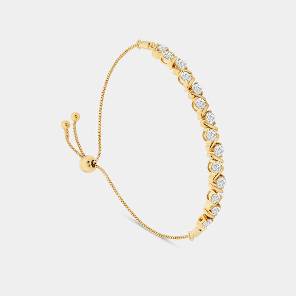 2 Carat Lab-Grown Diamond V-Set Bolo Bracelet — GILDED New York