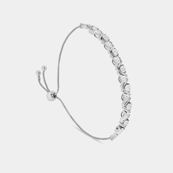 2 Carat Lab-Grown Diamond V-Set Bolo Bracelet — GILDED New York