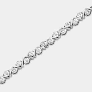 Gilded 2 Carat Lab-Grown Diamond V-Set Bolo Bracelet