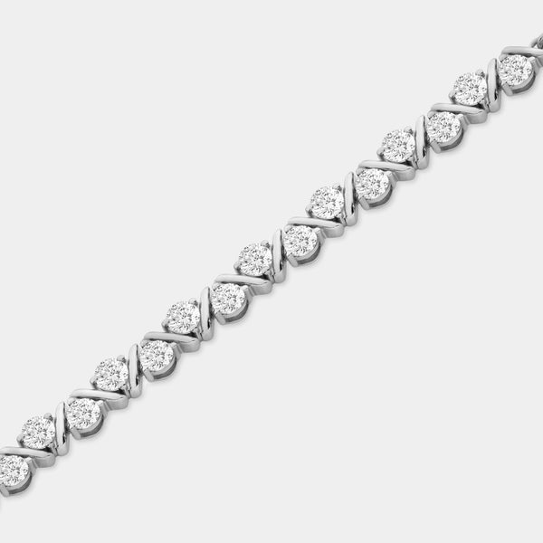 2 Carat Lab-Grown Diamond V-Set Bolo Bracelet — GILDED New York