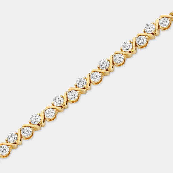 2 Carat Lab-Grown Diamond V-Set Bolo Bracelet — GILDED New York