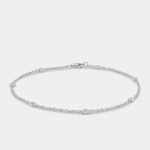 Gilded 1/4 Carat Lab-Grown Diamond Bezel-Set Diamond-By-The-Yard Bracelet