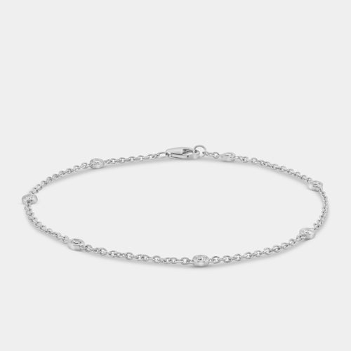 Gilded 1/4 Carat Lab-Grown Diamond Bezel-Set Diamond-By-The-Yard Bracelet