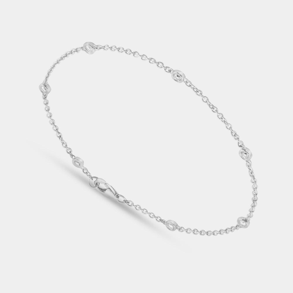 Gilded 1/4 Carat Lab-Grown Diamond Bezel-Set Diamond-By-The-Yard Bracelet