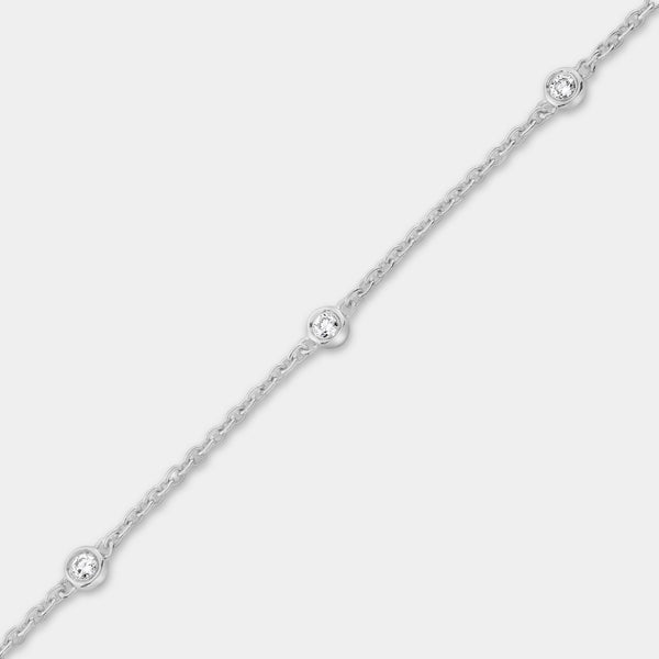 Gilded 1/4 Carat Lab-Grown Diamond Bezel-Set Diamond-By-The-Yard Bracelet