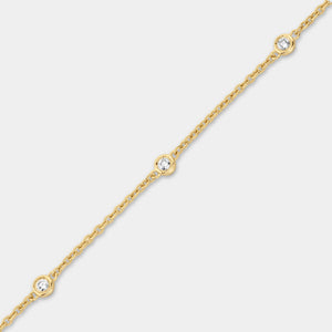 Gilded 1/4 Carat Lab-Grown Diamond Bezel-Set Diamond-By-The-Yard Bracelet