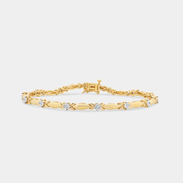 1/10 Carat Lab-Grown Diamond Fashion Bracelet with Butterfly Bars and Illusion Plates — GILDED New York