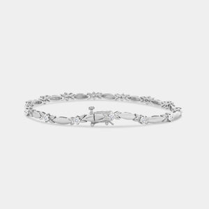 Gilded 1/10 Carat Lab-Grown Diamond Fashion Bracelet with Butterfly Bars and Illusion Plates