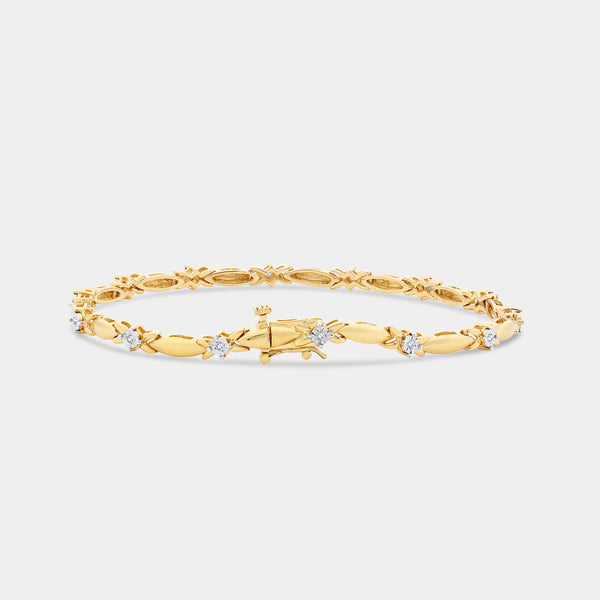1/10 Carat Lab-Grown Diamond Fashion Bracelet with Butterfly Bars and Illusion Plates — GILDED New York
