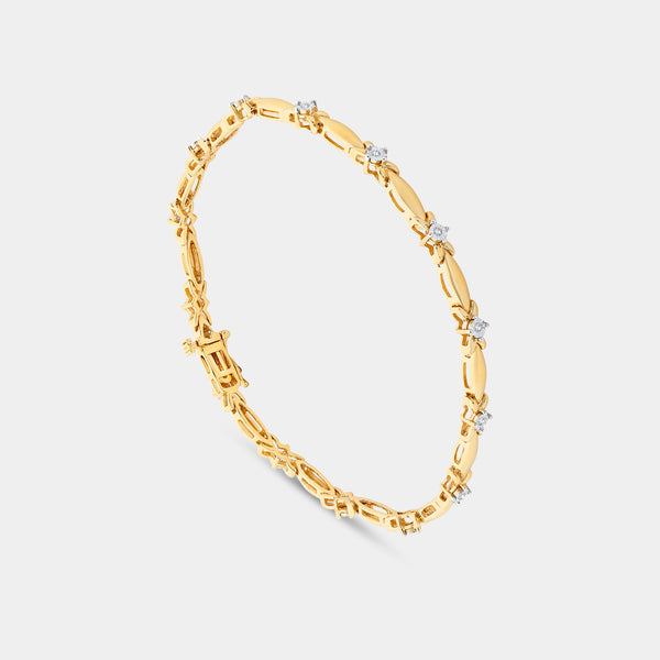 1/10 Carat Lab-Grown Diamond Fashion Bracelet with Butterfly Bars and Illusion Plates — GILDED New York