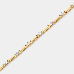 Gilded 1/10 Carat Lab-Grown Diamond Fashion Bracelet with Butterfly Bars and Illusion Plates