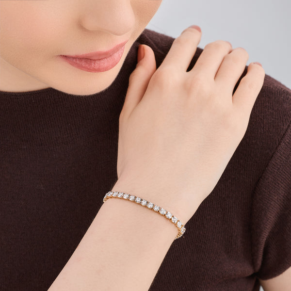 3 Carat Lab-Grown Diamond Classic Bracelet with Four-Prong Illusion Settings — GILDED New York