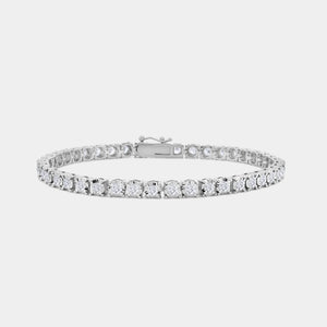 Gilded 3 Carat Lab-Grown Diamond Classic Bracelet with Four-Prong Illusion Settings