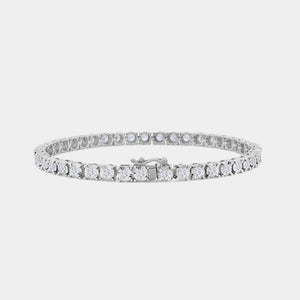 Gilded 3 Carat Lab-Grown Diamond Classic Bracelet with Four-Prong Illusion Settings