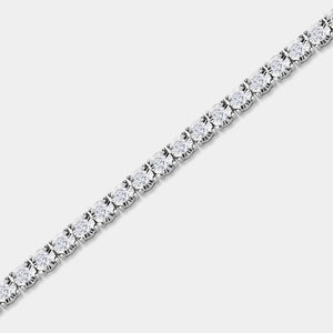 Gilded 3 Carat Lab-Grown Diamond Classic Bracelet with Four-Prong Illusion Settings