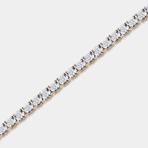Gilded 3 Carat Lab-Grown Diamond Classic Bracelet with Four-Prong Illusion Settings