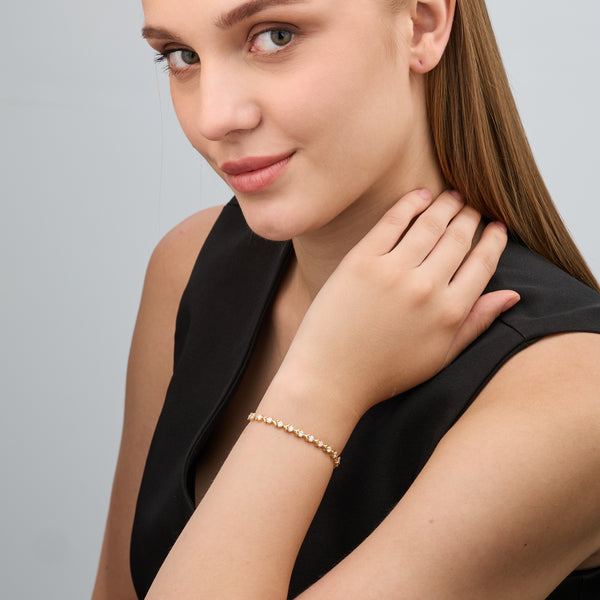 3 Carat Lab-Grown Diamond Fashion Bracelet with Fleur-De-Lis Motifs — GILDED New York