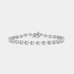 Gilded 3 Carat Lab-Grown Diamond Fashion Bracelet with Fleur-De-Lis Motifs