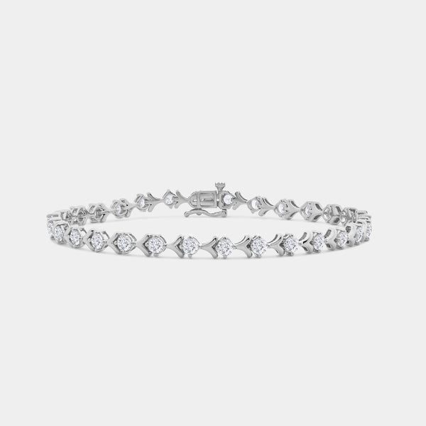 3 Carat Lab-Grown Diamond Fashion Bracelet with Fleur-De-Lis Motifs — GILDED New York