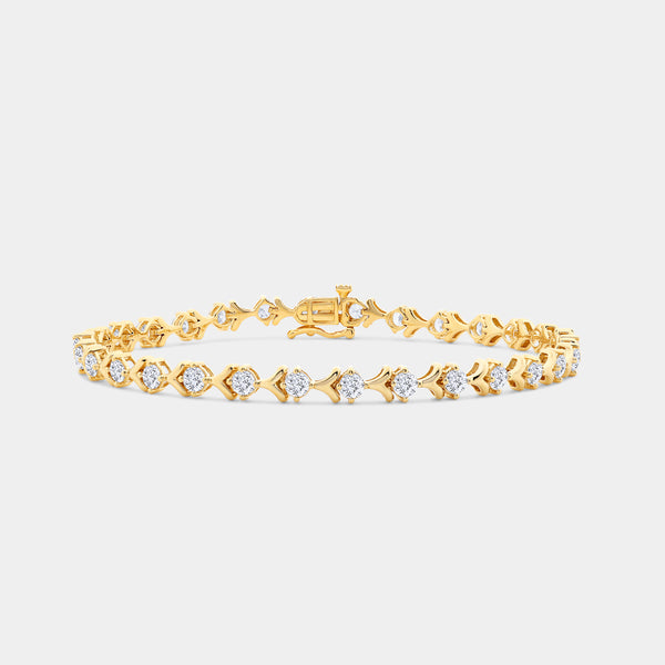 3 Carat Lab-Grown Diamond Fashion Bracelet with Fleur-De-Lis Motifs — GILDED New York