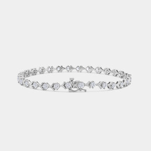 Gilded 3 Carat Lab-Grown Diamond Fashion Bracelet with Fleur-De-Lis Motifs