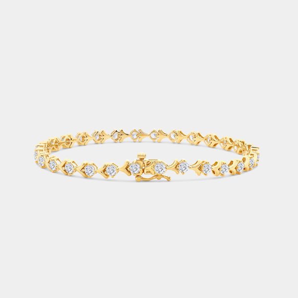 3 Carat Lab-Grown Diamond Fashion Bracelet with Fleur-De-Lis Motifs — GILDED New York