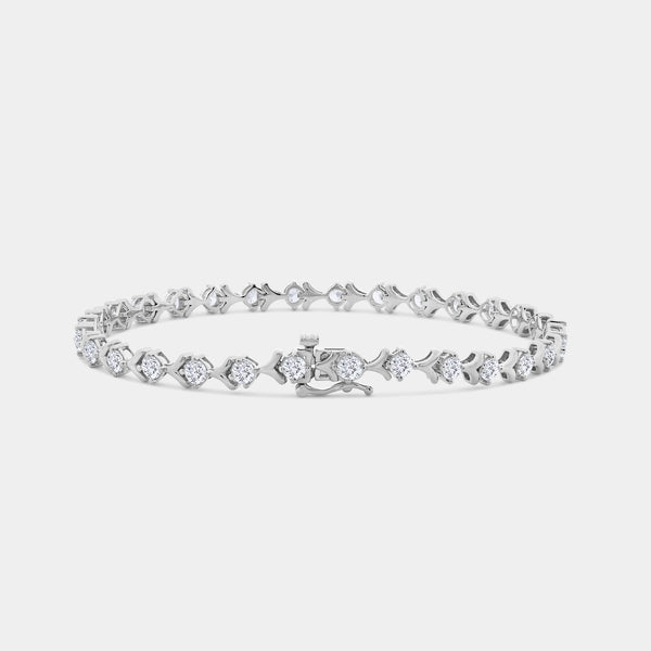 3 Carat Lab-Grown Diamond Fashion Bracelet with Fleur-De-Lis Motifs — GILDED New York