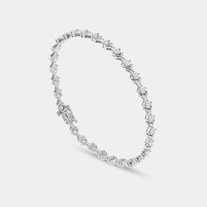Gilded 3 Carat Lab-Grown Diamond Fashion Bracelet with Fleur-De-Lis Motifs
