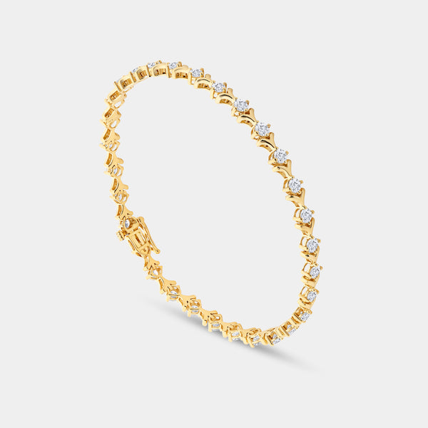 3 Carat Lab-Grown Diamond Fashion Bracelet with Fleur-De-Lis Motifs — GILDED New York