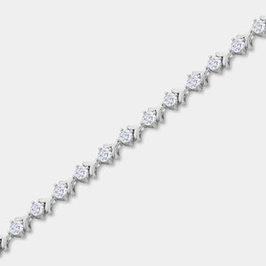 Gilded 3 Carat Lab-Grown Diamond Fashion Bracelet with Fleur-De-Lis Motifs