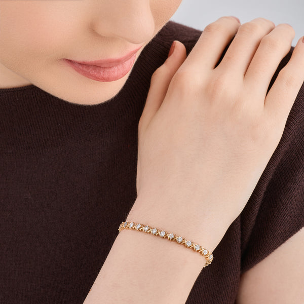 1/2 Carat Lab-Grown Diamond Fashion Bracelet with Petite Xo-Shaped Centers — GILDED New York