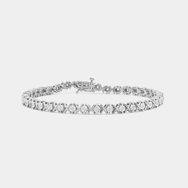 1/2 Carat Lab-Grown Diamond Fashion Bracelet with Petite Xo-Shaped Centers — GILDED New York