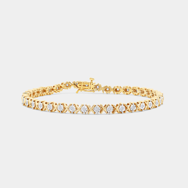 1/2 Carat Lab-Grown Diamond Fashion Bracelet with Petite Xo-Shaped Centers — GILDED New York