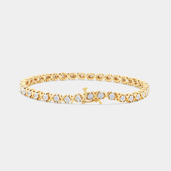 1/2 Carat Lab-Grown Diamond Fashion Bracelet with Petite Xo-Shaped Centers — GILDED New York