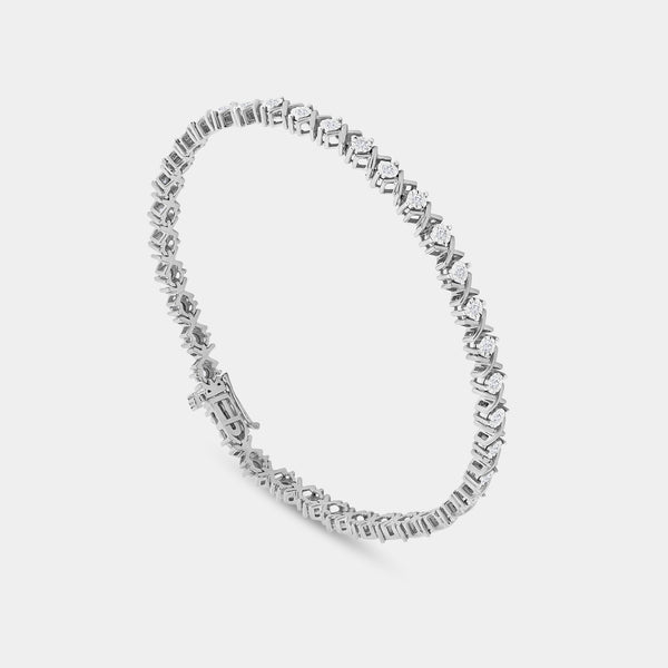 1/2 Carat Lab-Grown Diamond Fashion Bracelet with Petite Xo-Shaped Centers — GILDED New York