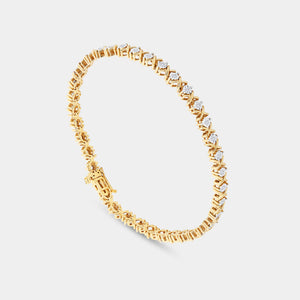 Gilded 1/2 Carat Lab-Grown Diamond Fashion Bracelet with Petite Xo-Shaped Centers
